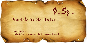 Vertán Szilvia névjegykártya