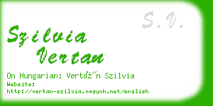 szilvia vertan business card